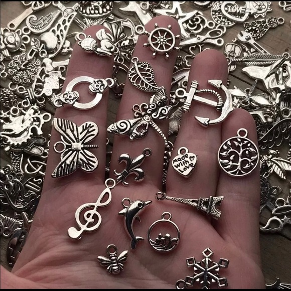 50pc Gold & Tibetan Silver Tone Charms Pendants DIY Jewelry Making Crafting Lot - Picture 13 of 16